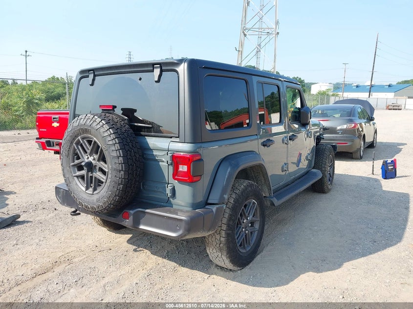 2025 Jeep Wrangler / VIN 1C4PJXDG5SW659106 IAAI salvage auction — FRONT END, Salvage (Pennsylvania), sold $15,700 on 2026-07-31 (photo 4)