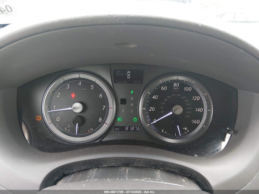 2011 Lexus ES VIN JTHBK1EG7B2431181 IAAI salvage auction — LEFT FRONT, Salvage (Louisiana), sold $2,700 on 2026-08-01 (photo 7)