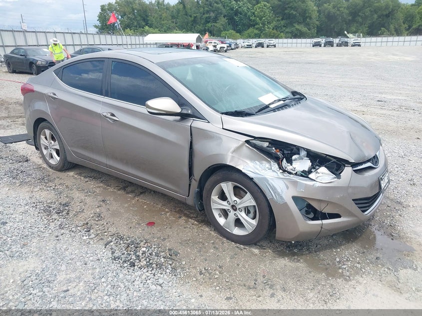 2016 Hyundai Elantra VIN 5NPDH4AE8GH735169 IAAI salvage auction — RIGHT FRONT, Salvage Title, sold $1,500 on 2026-08-31 (photo 1)