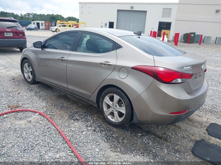2016 Hyundai Elantra VIN 5NPDH4AE8GH735169 IAAI salvage auction — RIGHT FRONT, Salvage Title, sold $1,500 on 2026-08-31 (photo 3)
