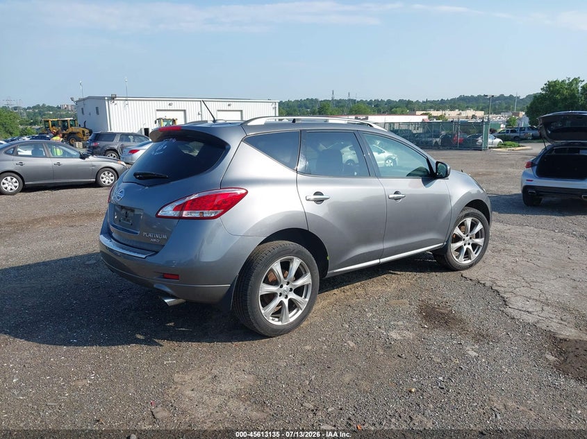 2014 Nissan Murano VIN JN8AZ1MW2EW533345 IAAI salvage auction — NORMAL WEAR, Clear (Pennsylvania), sold $225 on 2026-07-24 (photo 4)