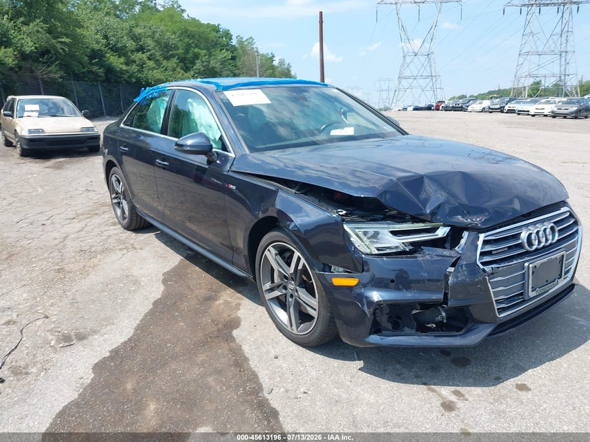 2018 Audi A4 VIN WAUENAF46JA130199 IAAI salvage auction — FRONT END, Salvage (Pennsylvania), sold $3,600 on 2026-07-25 (photo 1)
