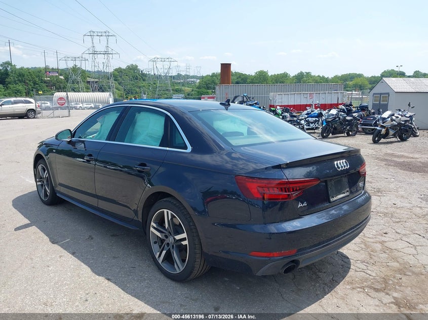 2018 Audi A4 VIN WAUENAF46JA130199 IAAI salvage auction — FRONT END, Salvage (Pennsylvania), sold $3,600 on 2026-07-25 (photo 3)