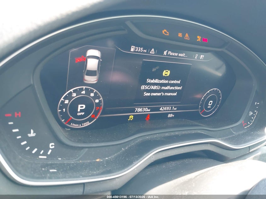 2018 Audi A4 VIN WAUENAF46JA130199 IAAI salvage auction — FRONT END, Salvage (Pennsylvania), sold $3,600 on 2026-07-25 (photo 7)