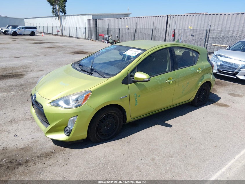 2015 Toyota Prius c VIN JTDKDTB38F1088420 IAAI salvage auction — FRONT END, Salvage (California), sold $500 on 2026-07-29 (photo 2)