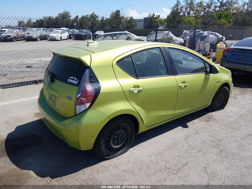 2015 Toyota Prius c VIN JTDKDTB38F1088420 IAAI salvage auction — FRONT END, Salvage (California), sold $500 on 2026-07-29 (photo 4)