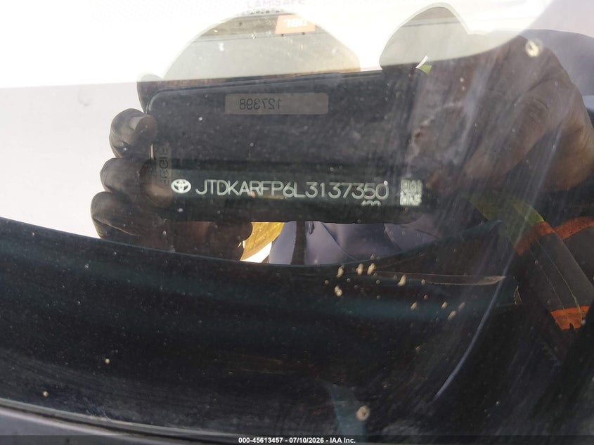 2020 Toyota Prius VIN JTDKARFP6L3137350 IAAI salvage auction — FRONT END, Salvage (California), sold $4,950 on 2026-07-29 (photo 9)