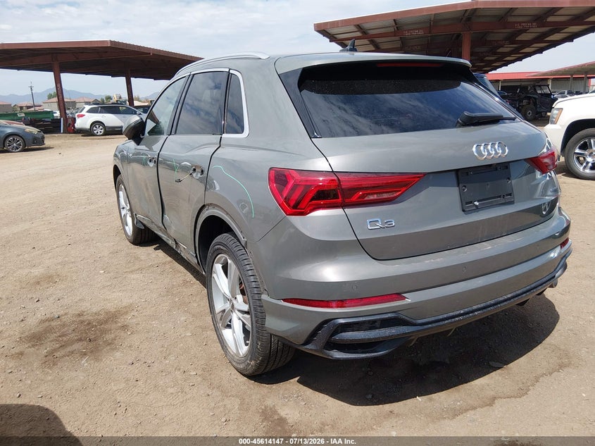 2021 Audi Q3 VIN WA1DECF32M1014207 IAAI salvage auction — LEFT SIDE, Wait Title, sold $11,000 on 2026-09-01 (photo 3)