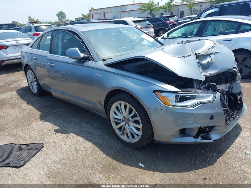2014 Audi A6 VIN WAUFGAFC1EN034310 IAAI salvage auction — FRONT END, Clear (Michigan), sold $725 on 2026-07-30 (photo 1)