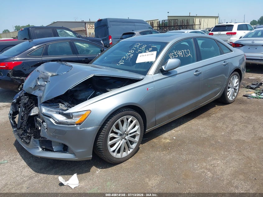 2014 Audi A6 VIN WAUFGAFC1EN034310 IAAI salvage auction — FRONT END, Clear (Michigan), sold $725 on 2026-07-30 (photo 2)