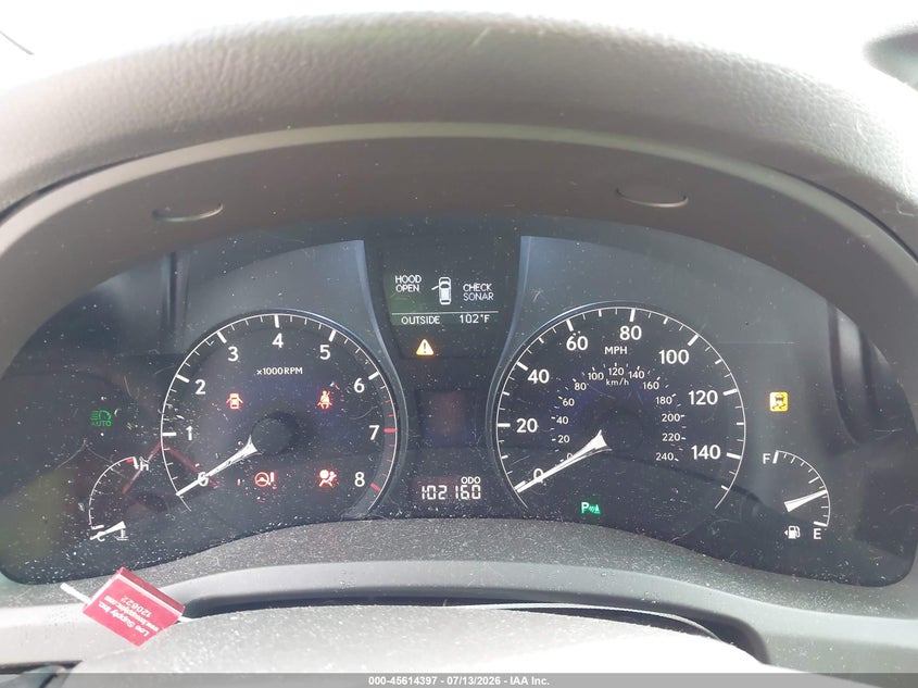 2012 Lexus Rx VIN 2T2ZK1BA1CC072859 IAAI salvage auction — FRONT END, Original (Texas), sold $4,750 on 2026-09-11 (photo 7)