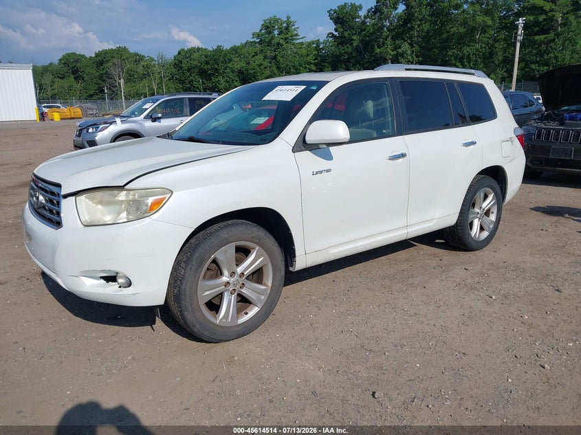 2008 Toyota Highlander VIN JTEES42A082091246 IAAI salvage auction — NORMAL WEAR, Clear (Massachusetts), sold $2,150 on 2026-07-17 (photo 2)