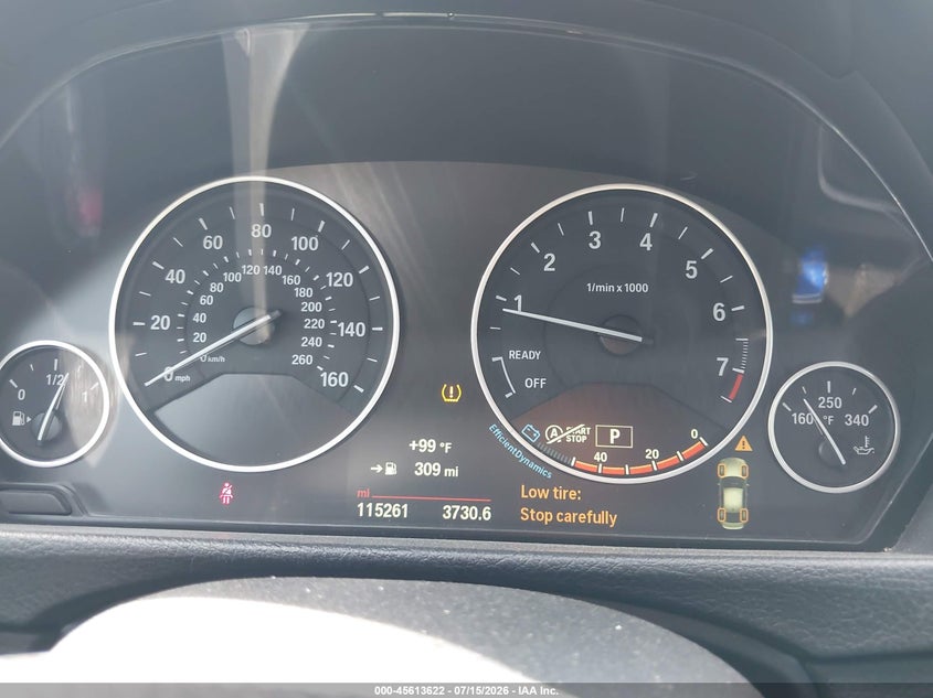 2015 BMW 3er VIN WBA3C3G51FNT52438 IAAI salvage auction — RIGHT REAR, Salvage Title, sold $2,175 on 2026-08-04 (photo 7)