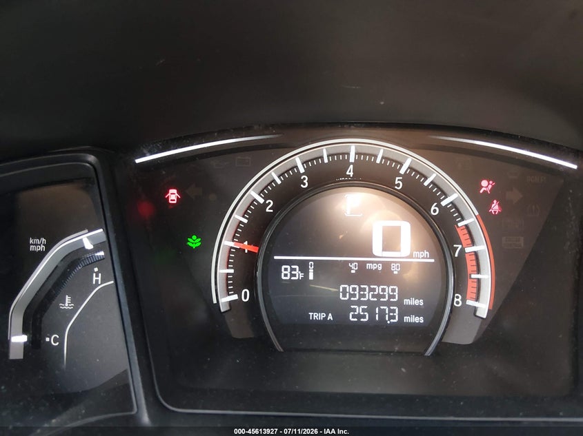 2018 Honda Civic VIN SHHFK7H48JU432485 IAAI salvage auction — LEFT REAR, Salvage (California), sold $3,900 on 2026-07-20 (photo 7)