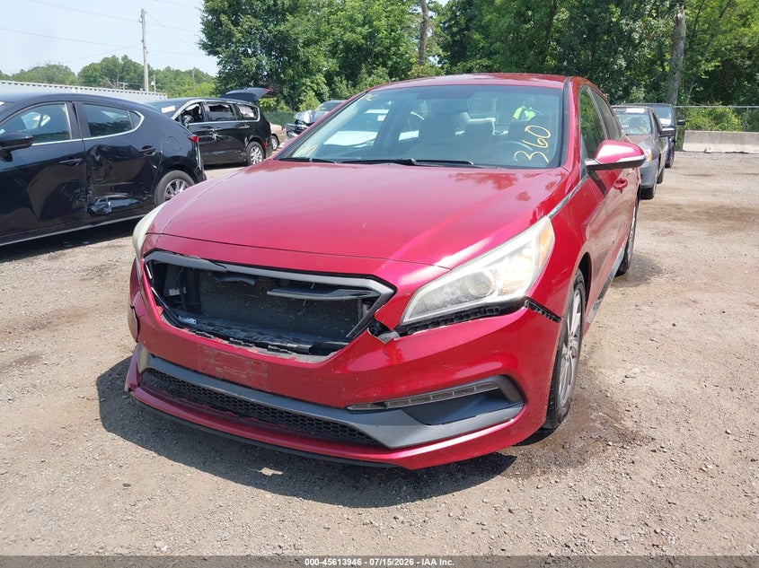 2015 Hyundai Sonata VIN 5NPE34AF2FH029390 IAAI salvage auction — FRONT END, Wait Title, sold $600 on 2026-08-01 (photo 6)