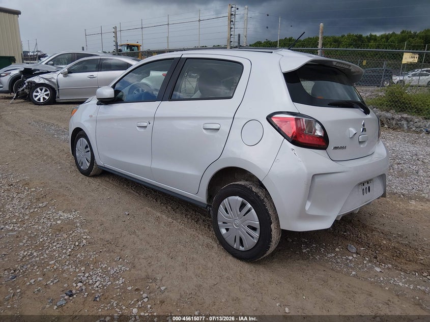 2024 Mitsubishi Mirage VIN ML32AUHJ7RH018829 IAAI salvage auction — RIGHT FRONT, Salvage Title, sold $1,000 on 2026-07-22 (photo 3)