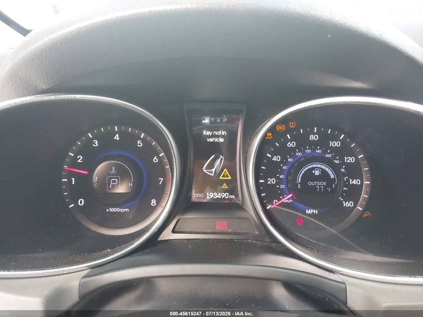 2013 Hyundai Santa fe VIN 5XYZU3LA0DG110080 IAAI salvage auction — NORMAL WEAR, Clear (Florida), sold $900 on 2026-07-30 (photo 7)