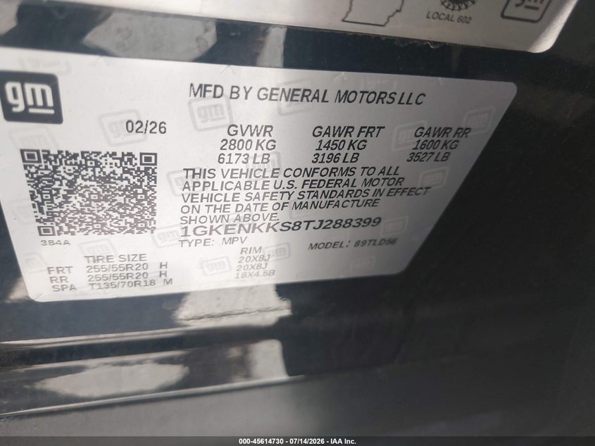 2026 Gmc Acadia VIN 1GKENKKS8TJ288399 IAAI salvage auction — SIDE, Salvage Title, sold $17,100 on 2026-07-23 (photo 9)