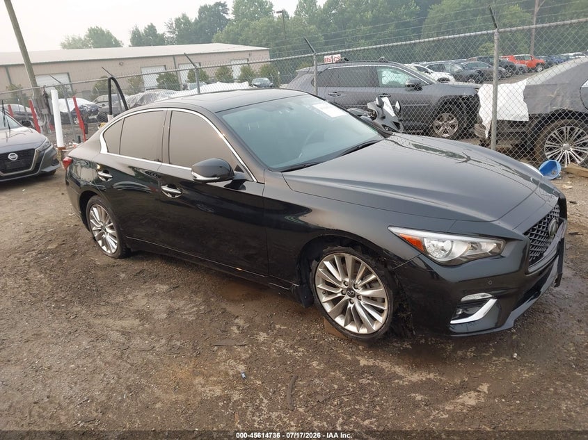 2021 Infiniti Q50 VIN JN1EV7BR7MM753473 IAAI salvage auction — RIGHT FRONT, Salvage (Virginia), sold $9,300 on 2026-07-31 (photo 1)