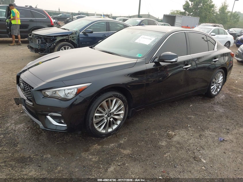 2021 Infiniti Q50 VIN JN1EV7BR7MM753473 IAAI salvage auction — RIGHT FRONT, Salvage (Virginia), sold $9,300 on 2026-07-31 (photo 2)