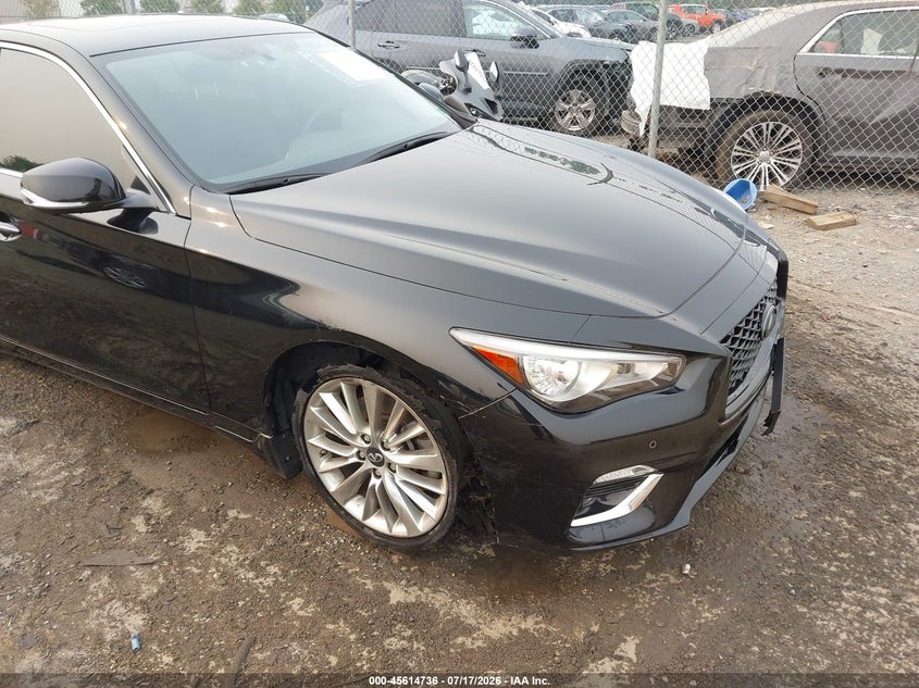 2021 Infiniti Q50 VIN JN1EV7BR7MM753473 IAAI salvage auction — RIGHT FRONT, Salvage (Virginia), sold $9,300 on 2026-07-31 (photo 6)