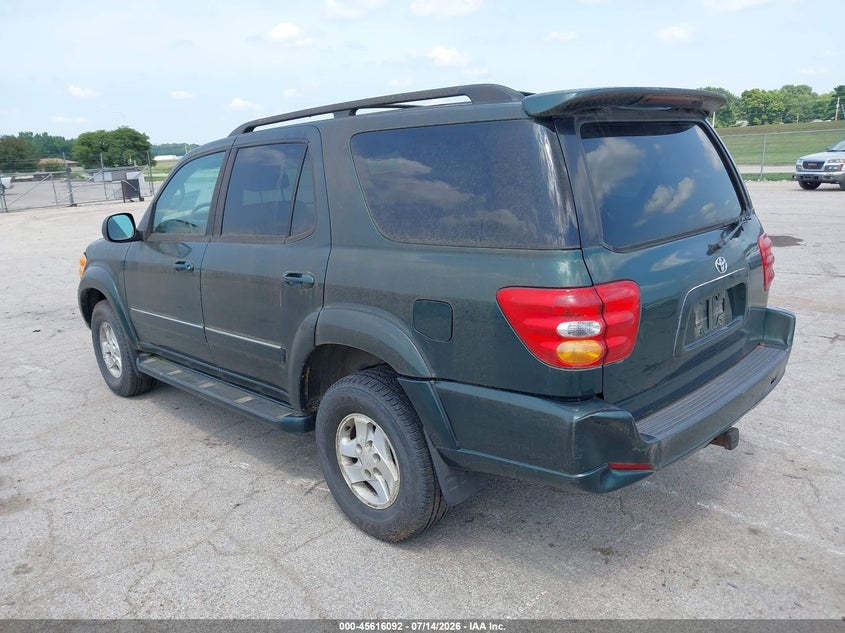 2001 Toyota Sequoia VIN 5TDBT48A51S020876 IAAI salvage auction — NORMAL WEAR, Clear (Illinois), sold $1,050 on 2026-07-22 (photo 3)