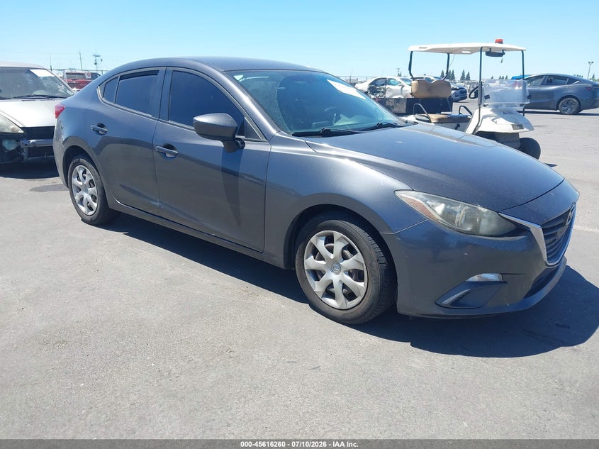 2014 Mazda 3 VIN JM1BM1U70E1180625 IAAI salvage auction — SIDE, Salvage Title, sold $1,500 on 2026-07-31 (photo 1)