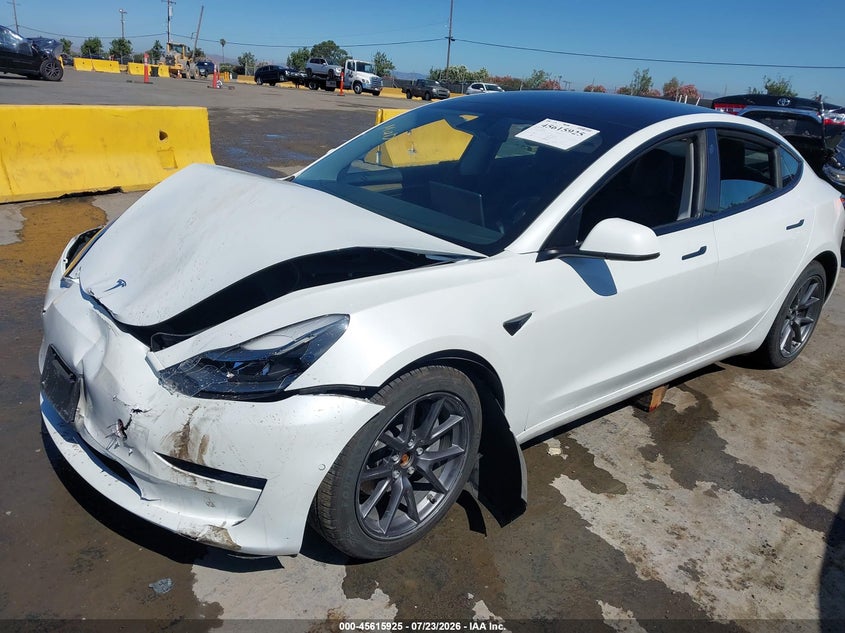 2021 Tesla Model 3 VIN 5YJ3E1EB5MF003305 IAAI salvage auction — FRONT END, Salvage (Arizona), sold $4,925 on 2026-08-31 (photo 2)