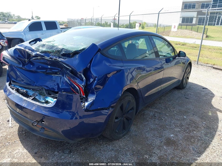2025 Tesla Model 3 VIN 5YJ3E1EA9SF912250 IAAI salvage auction — REAR END, Salvage (Texas), sold $12,950 on 2026-09-07 (photo 4)