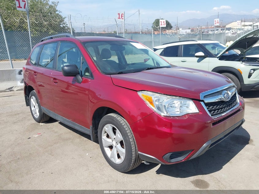 2016 Subaru Forester VIN JF2SJABC1GH458498 IAAI salvage auction — REAR END, Salvage (California), sold $1,850 on 2026-07-22 (photo 1)