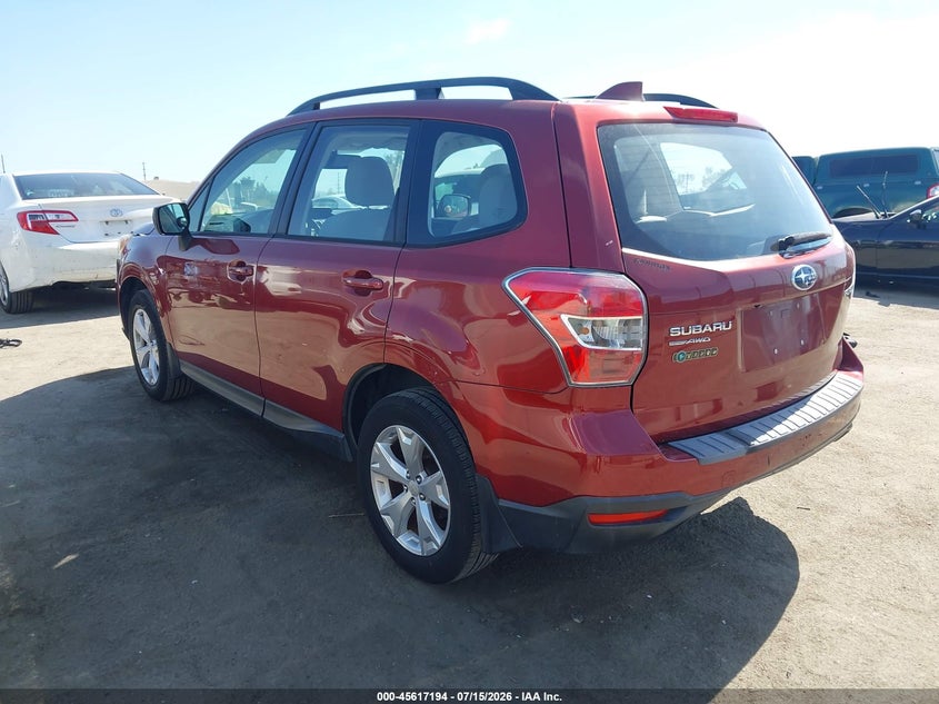 2016 Subaru Forester VIN JF2SJABC1GH458498 IAAI salvage auction — REAR END, Salvage (California), sold $1,850 on 2026-07-22 (photo 3)