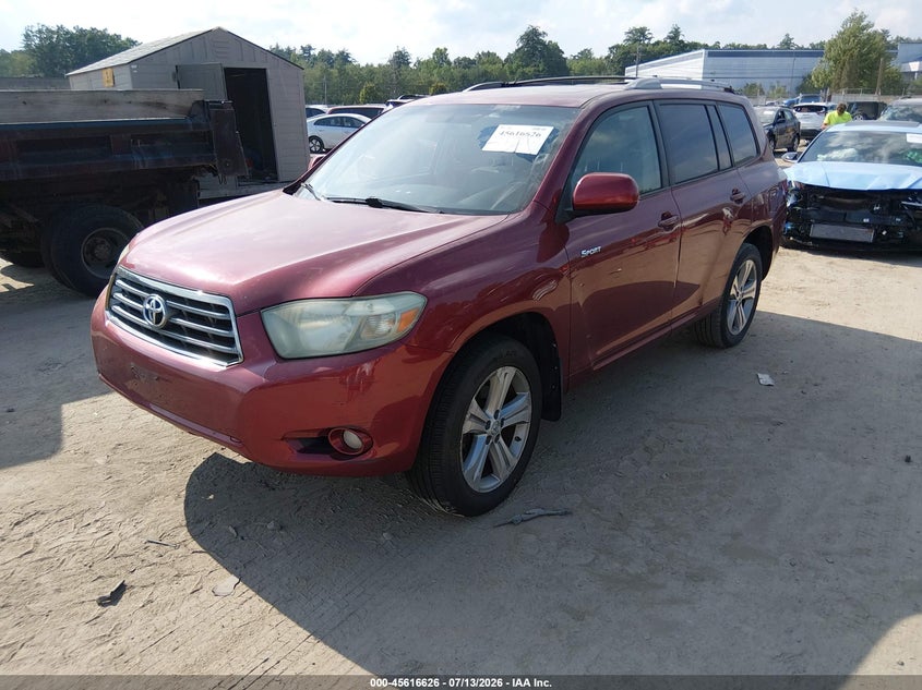 2008 Toyota Highlander VIN JTEES43A382012733 IAAI salvage auction — NORMAL WEAR, Clear (Massachusetts), sold $1,100 on 2026-07-29 (photo 2)