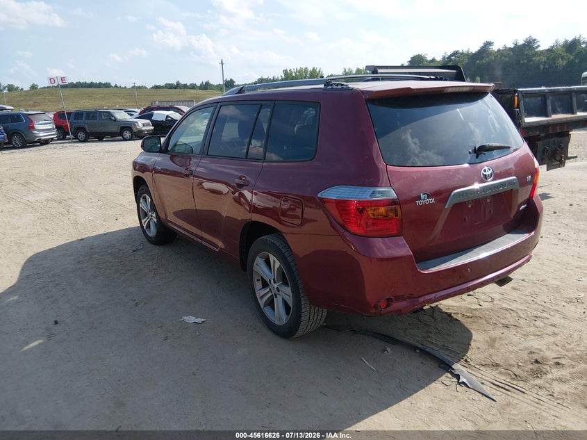 2008 Toyota Highlander VIN JTEES43A382012733 IAAI salvage auction — NORMAL WEAR, Clear (Massachusetts), sold $1,100 on 2026-07-29 (photo 3)