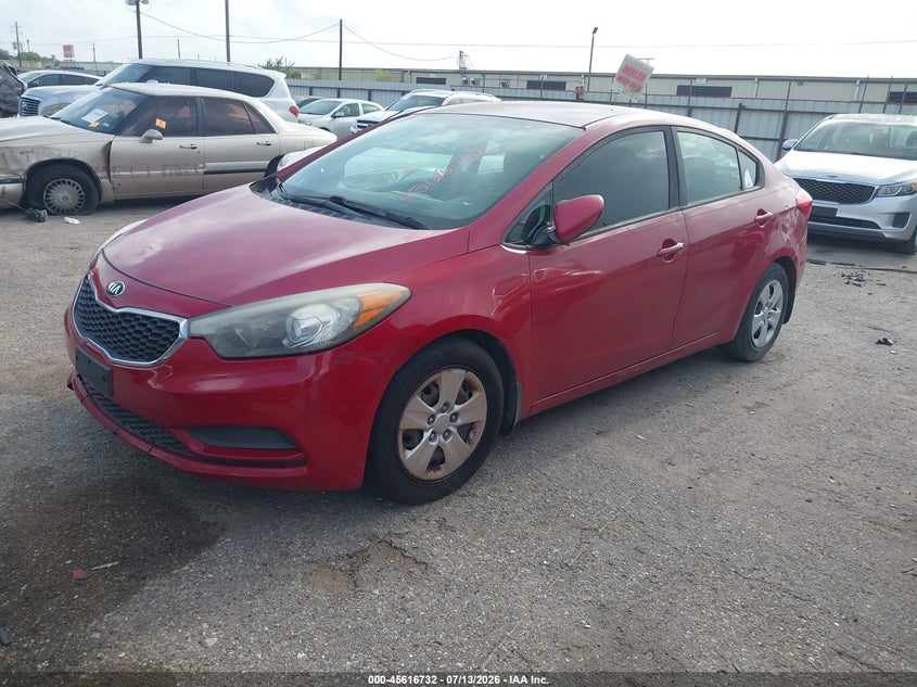 2016 Kia Forte VIN KNAFK4A6XG5595366 IAAI salvage auction — NORMAL WEAR, Original (Texas), sold $325 on 2026-07-29 (photo 2)