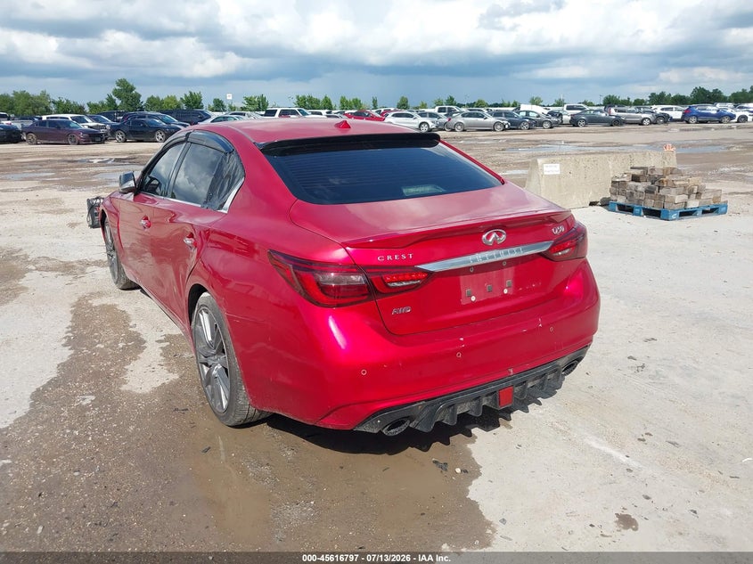 2018 Infiniti Q50 VIN JN1FV7AR0JM481897 IAAI salvage auction — SIDE, Original (Texas), sold $9,100 on 2026-08-05 (photo 3)