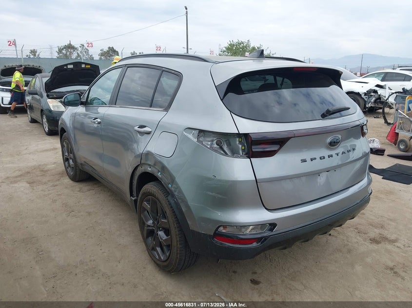 2022 Kia Sportage VIN KNDP63AC0N7012283 IAAI salvage auction — LEFT REAR, Salvage Title, sold $5,100 on 2026-08-02 (photo 3)