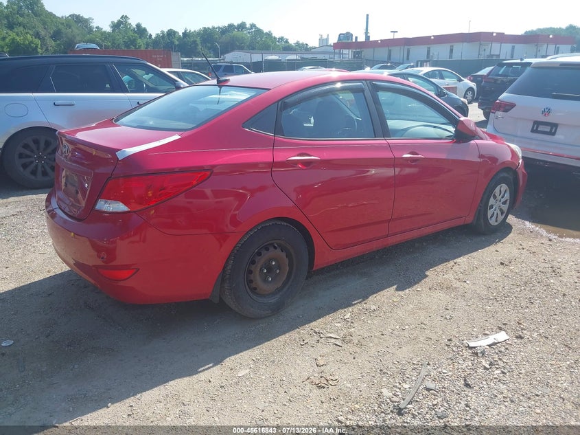 2016 Hyundai Accent VIN KMHCT4AE7GU093653 IAAI salvage auction — NORMAL WEAR, Clear (Maryland), sold $1,100 on 2026-07-30 (photo 4)