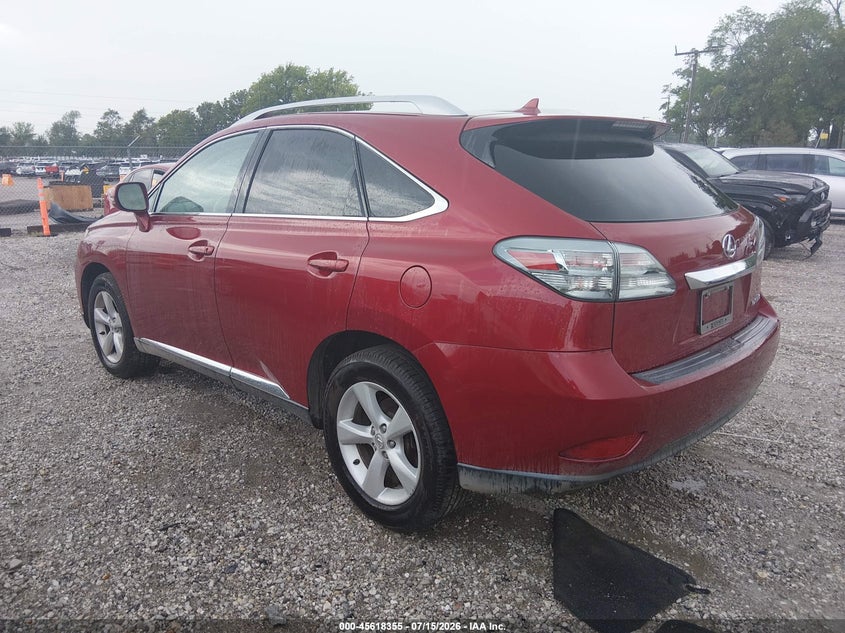 2012 Lexus Rx VIN 2T2BK1BA4CC147555 IAAI salvage auction — HAIL, Salvage (Missouri), sold $3,950 on 2026-08-24 (photo 3)