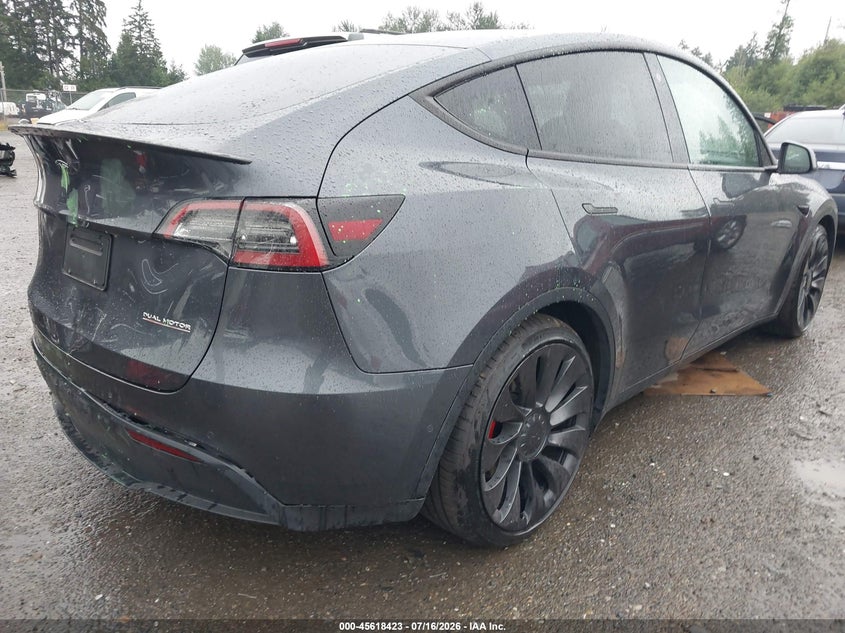 2022 Tesla Model y VIN 7SAYGDEF5NF397459 IAAI salvage auction — FRONT & REAR, Wait Title, sold $13,200 on 2026-07-31 (photo 4)