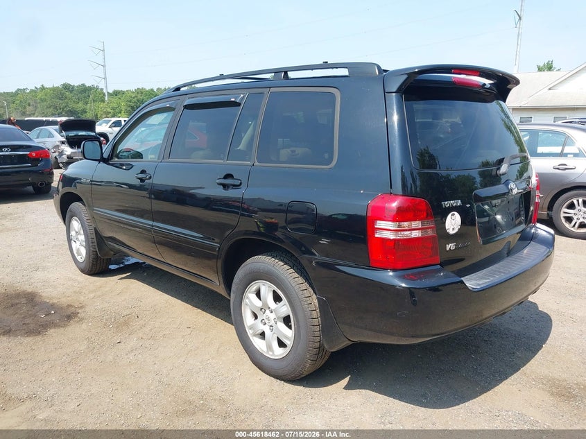 2003 Toyota Highlander VIN JTEHF21A130137811 IAAI salvage auction — RIGHT REAR, Salvage - Greater Than 75% (Maryland), sold $750 on 2026-08-01 (photo 3)