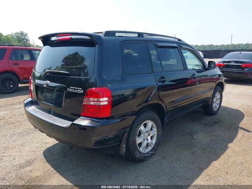 2003 Toyota Highlander VIN JTEHF21A130137811 IAAI salvage auction — RIGHT REAR, Salvage - Greater Than 75% (Maryland), sold $750 on 2026-08-01 (photo 4)