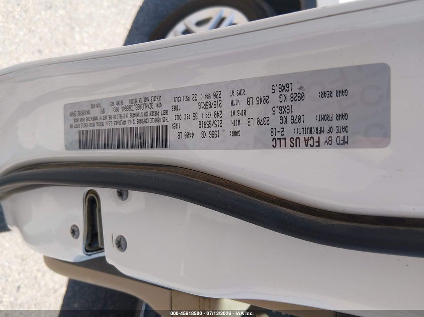 2018 Jeep Compass VIN 3C4NJCAB3JT308644 IAAI salvage auction — NORMAL WEAR, Sf97 (Arizona), sold $7,800 on 2026-08-25 (photo 9)