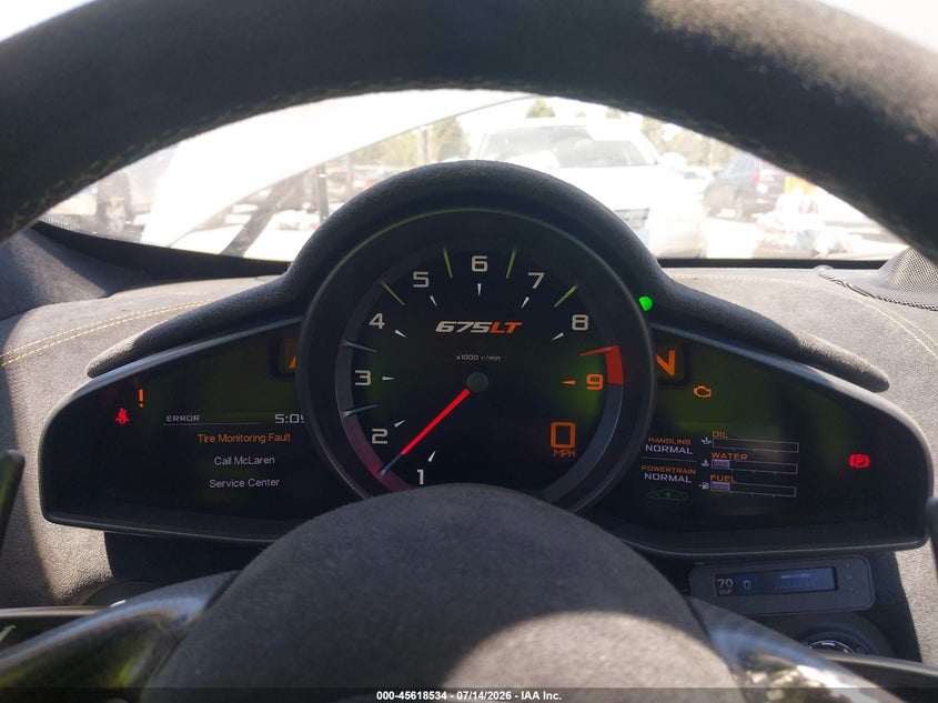 2016 Mclaren 675lt VIN SBM11SAA4GW675997 IAAI salvage auction — FRONT & REAR, Salvage (California), sold $121,000 on 2026-08-31 (photo 7)