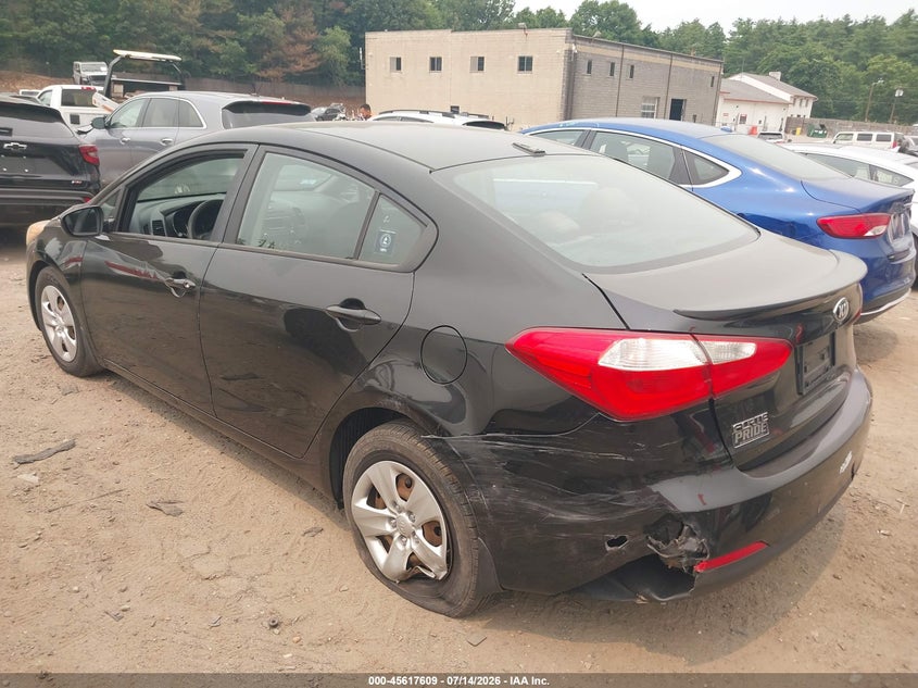 2015 Kia Forte VIN KNAFX4A61F5303894 IAAI salvage auction — LEFT REAR, Clear (Massachusetts), sold $1,100 on 2026-08-01 (photo 3)