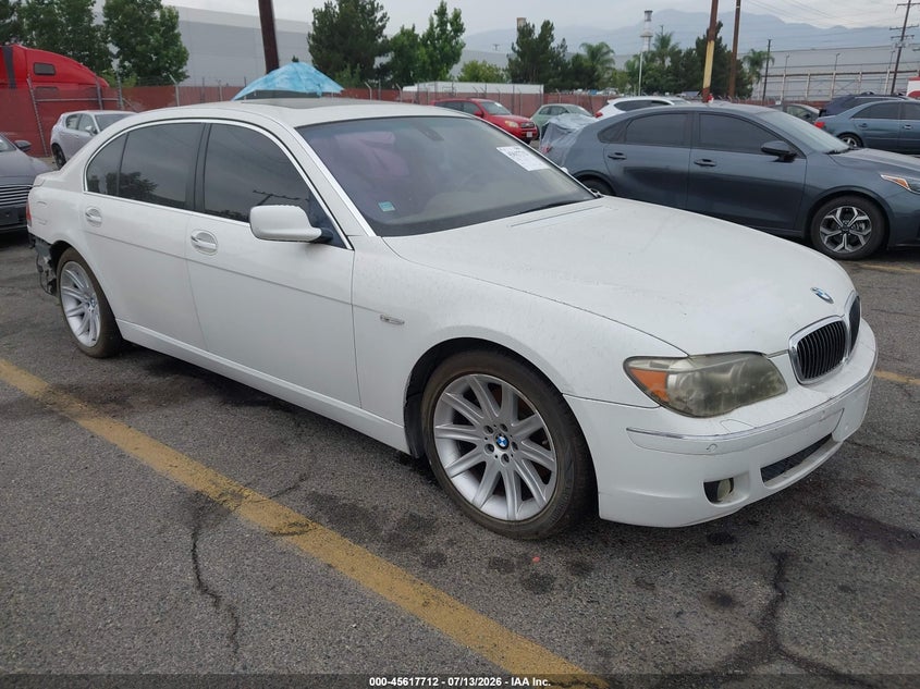 2006 BMW 7 series VIN WBAHN83576DT34826 IAAI salvage auction — NORMAL WEAR, App For Dup Salv Title - Dealer (California), sold $25 on 2026-07-21 (photo 1)