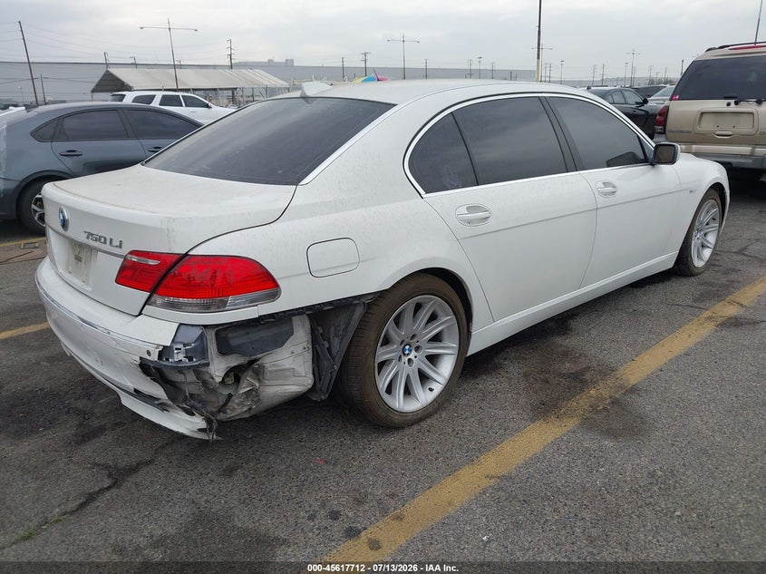 2006 BMW 7 series VIN WBAHN83576DT34826 IAAI salvage auction — NORMAL WEAR, App For Dup Salv Title - Dealer (California), sold $25 on 2026-07-21 (photo 4)