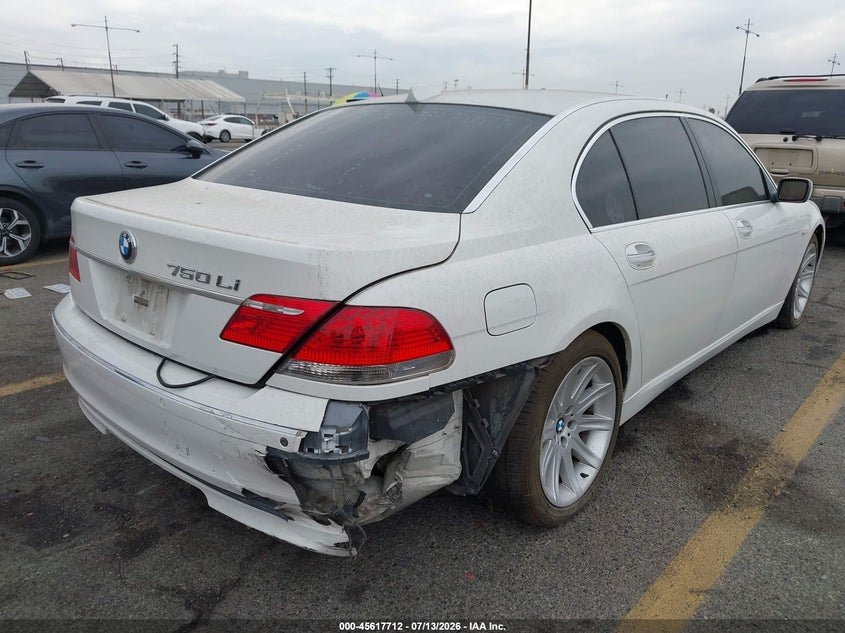 2006 BMW 7 series VIN WBAHN83576DT34826 IAAI salvage auction — NORMAL WEAR, App For Dup Salv Title - Dealer (California), sold $25 on 2026-07-21 (photo 6)