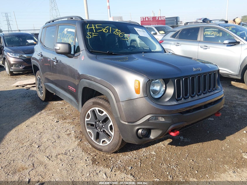 2017 Jeep Renegade VIN ZACCJBCB0HPG51038 IAAI salvage auction — LEFT FRONT, Clear (Indiana), sold $1,200 on 2026-08-12 (photo 1)