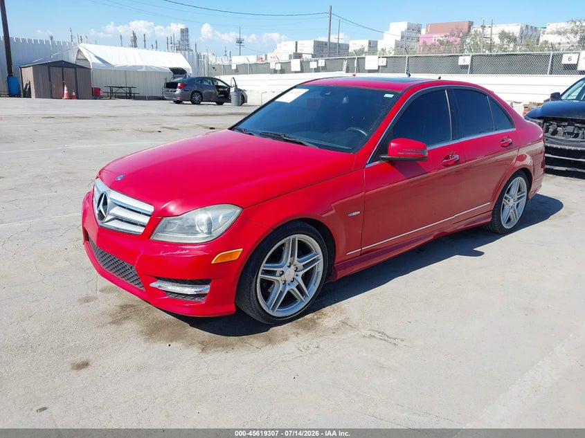 2012 Mercedes-benz C-klasse VIN WDDGF4HB9CA618836 IAAI salvage auction — REAR END, Clear - Dealer Only (California), sold $1,850 on 2026-07-29 (photo 2)