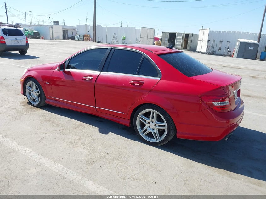2012 Mercedes-benz C-klasse VIN WDDGF4HB9CA618836 IAAI salvage auction — REAR END, Clear - Dealer Only (California), sold $1,850 on 2026-07-29 (photo 3)